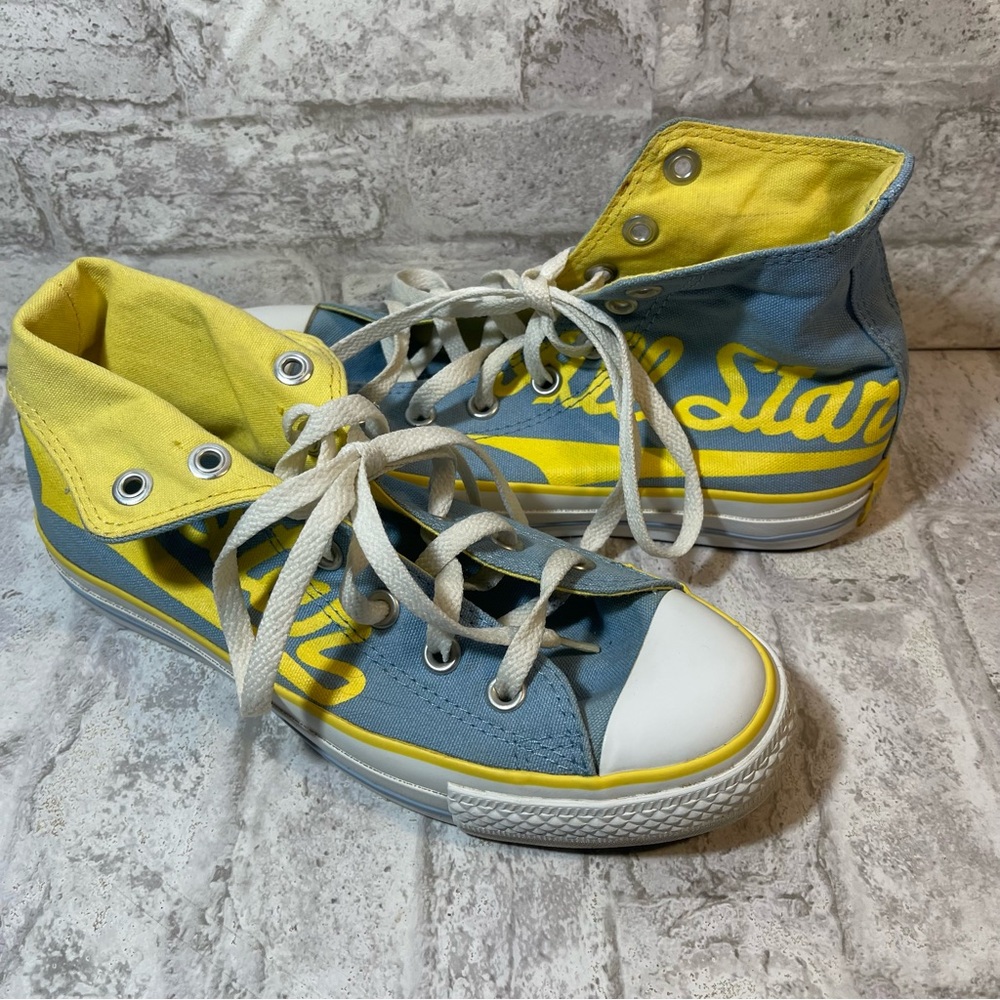 Converse All Star High Top Unisex Blue Yellow Sneakers Size W7/M5